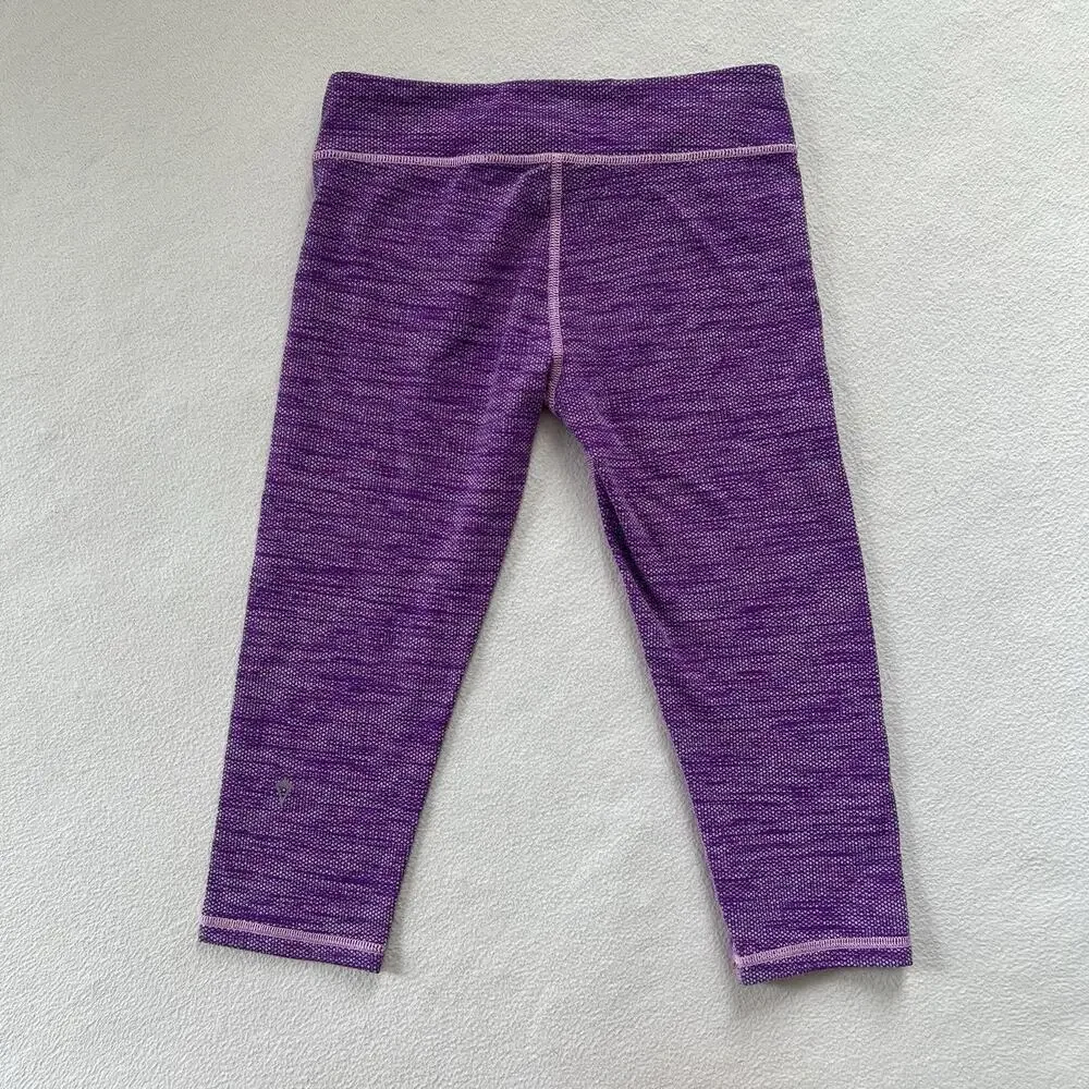 Ivivva By Lululemon Girl Purple Dot Print Rhythmic 17” Crop Legging Youth 12